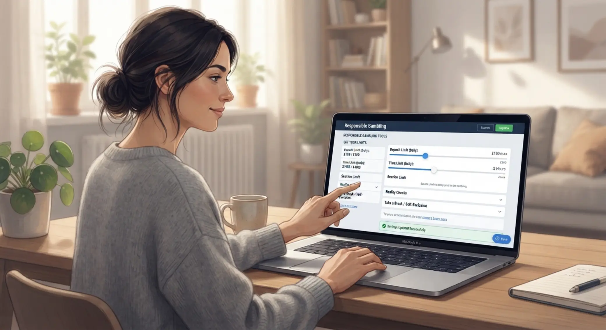 Felelősségteljes játék és limitek beállítása Játékos limiteket állít be egy online felületen